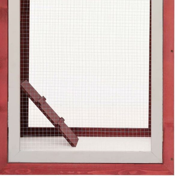 vidaXL Chicken Cage Red 66.9":man:1.9"x43.3" Solid Pine & Fir Wood - Image 6