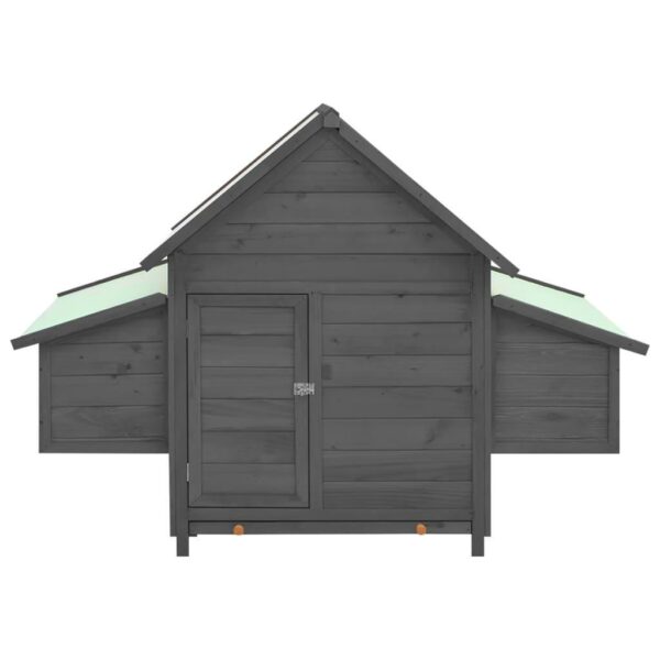 vidaXL Chicken Coop Gray and White 59.8":man:7.7"x43.3" Solid Firwood - Image 3