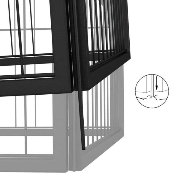 vidaXL 32-Panel Dog Playpen Black 39.4"x19.7" Powder-coated Steel - Image 5