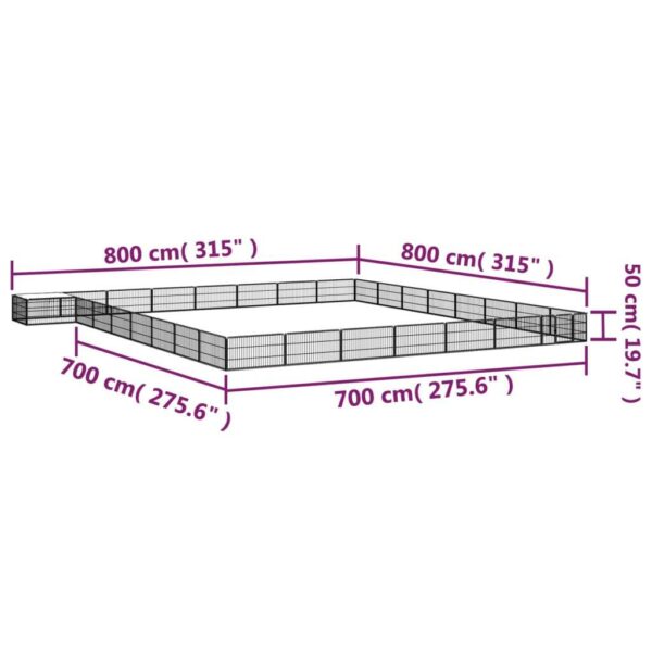 vidaXL 32-Panel Dog Playpen Black 39.4"x19.7" Powder-coated Steel - Image 6