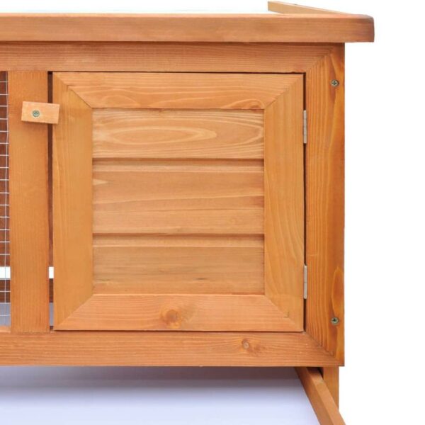 Outdoor Rabbit Hutch Small Animal House Pet Cage 1 Layer Wood, 170157 - Image 3