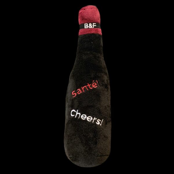 Wine Bottle Squeaky Dog Plush Toy (Bark'gundy Red Whine) - Image 2